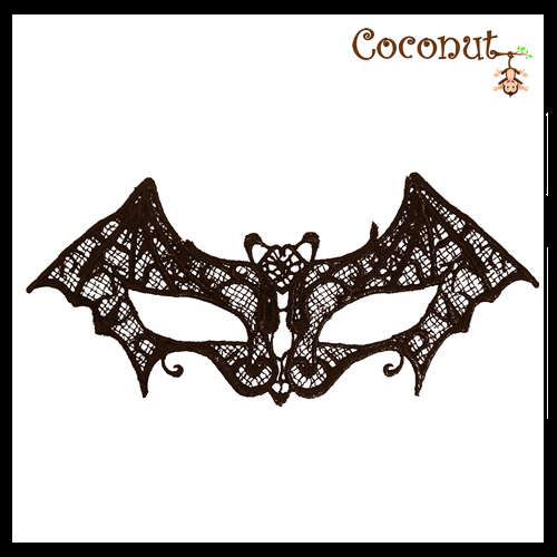 Lace Bat Eyemask Black