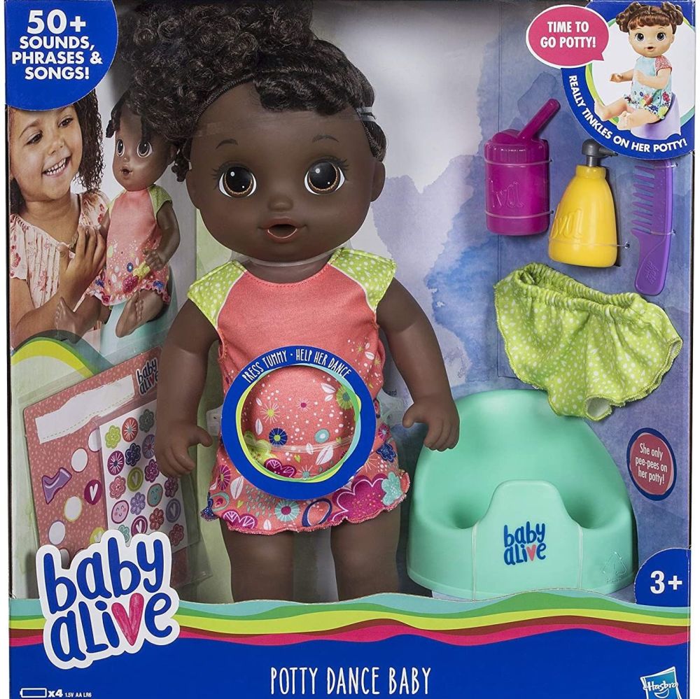 Baby Alive Potty Dance Baby with Brown Curly Hair