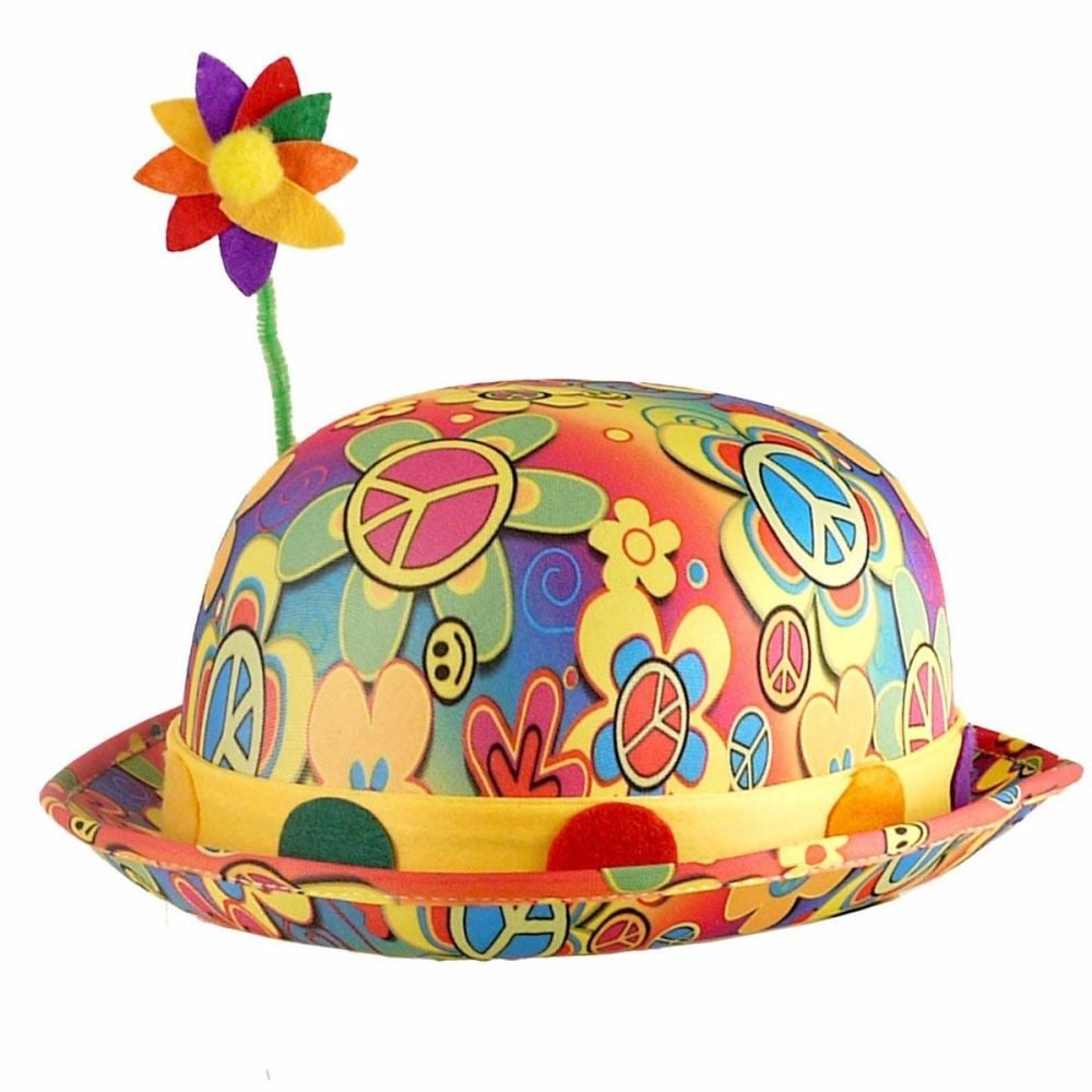 Clown Bowler Hat With Flower