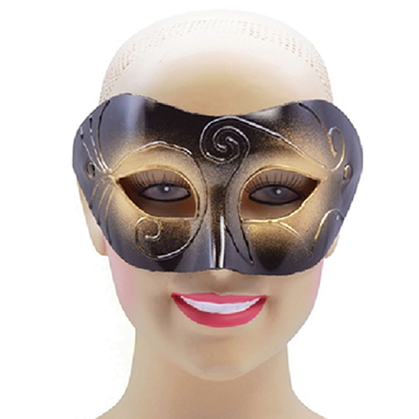 Masquerade Black & Gold Glasses Mask