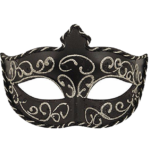 Black Mask with Gold/silver Cord Trim