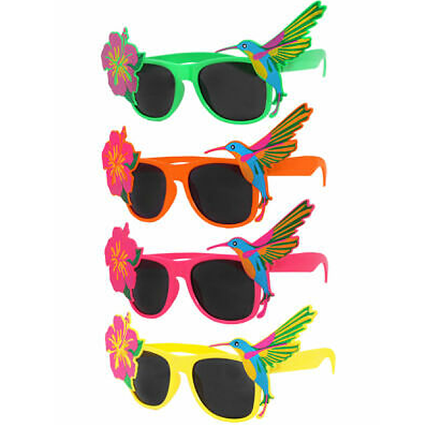 Tropical Style Glasses With Dark Lenses Assorted