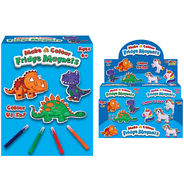 Make & Colour Fridge Magnets Dinosaur/Unicorn