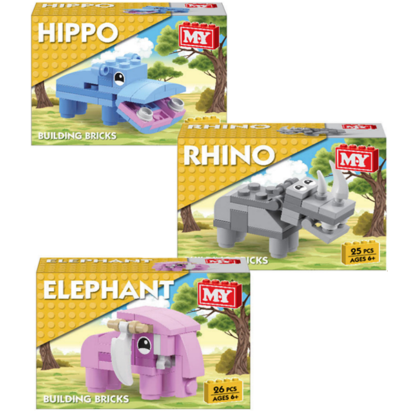 Hippo / Rhino / Elephant Building Bricks