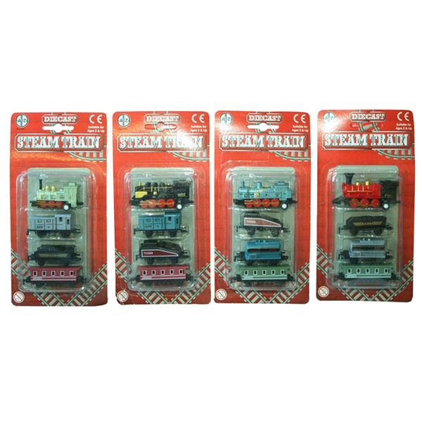 Die-Cast Pull Back Steam Trains Assorted