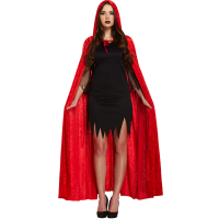 Red Hooded Velvet Cape