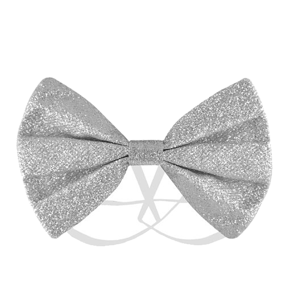 Silver Glitter Bow