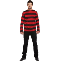 Red & Black Stripped Jumper Adult Costume