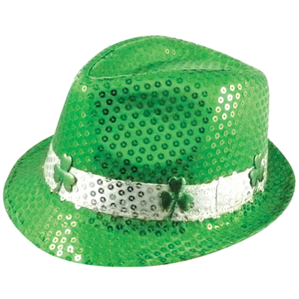 Irish Shamrock Sequin Gangster Hat