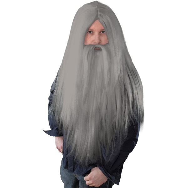 Wizard Grey Wig & Beard