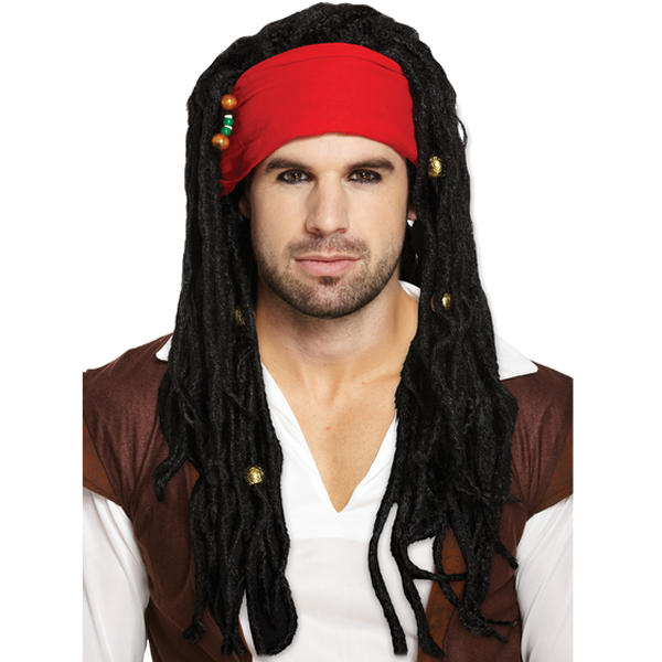 Pirate Wig With Bandana And Dreadlocks