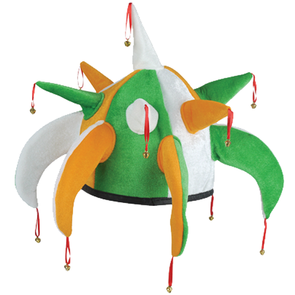 Irish Tri-colour Jester Hat With Bells