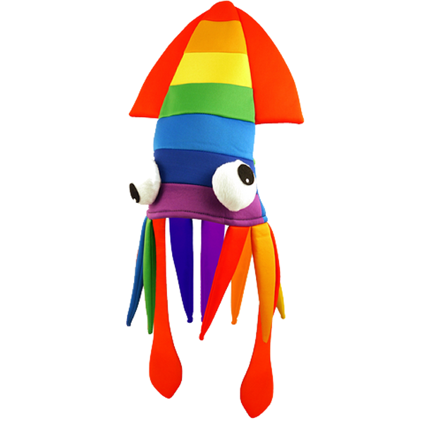 Rainbow Squid Hat