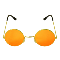 Gold Framed Glasses With Orange Lenses