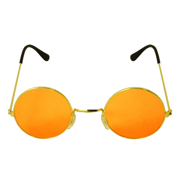 Gold Framed Glasses With Orange Lenses