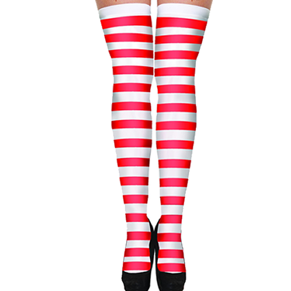 Hold-Up Stockings Red & White