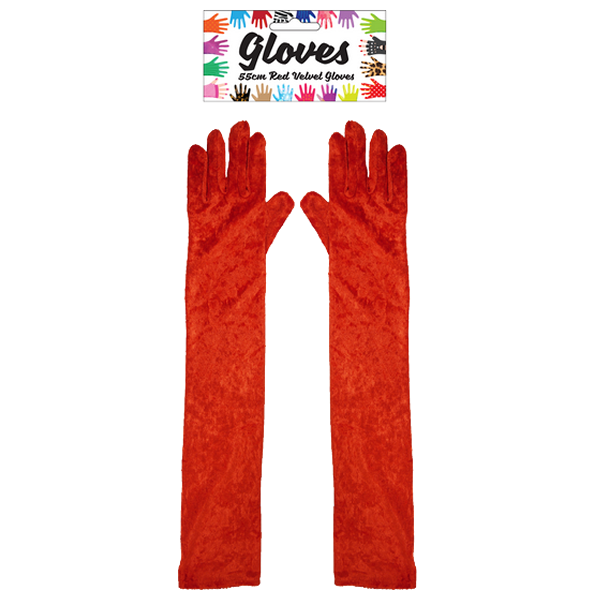 Long Pink Velvet Gloves