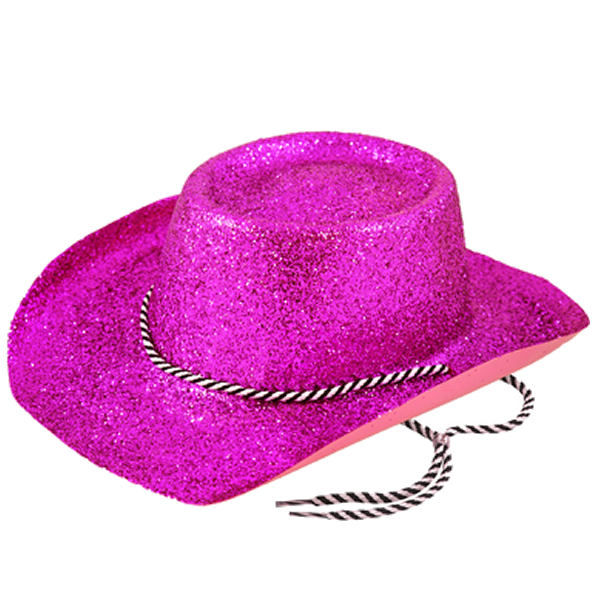 Pink Glitter Cowboy With Cord