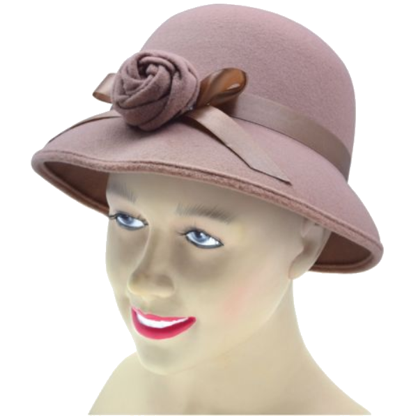 Gatsby Beige Hat With Flower