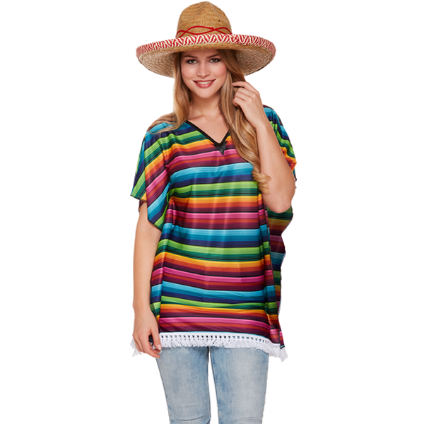 Rainbow Poncho Adult Costume