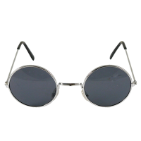 Round Black Lens Silver Frame Glasses