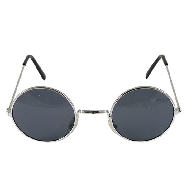 Round Black Lens Silver Frame Glasses