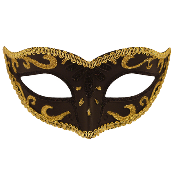 Black Mask With Gold Trim