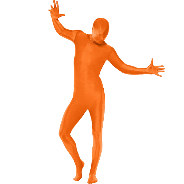 Second Skin Suit Orange  Adult Costume