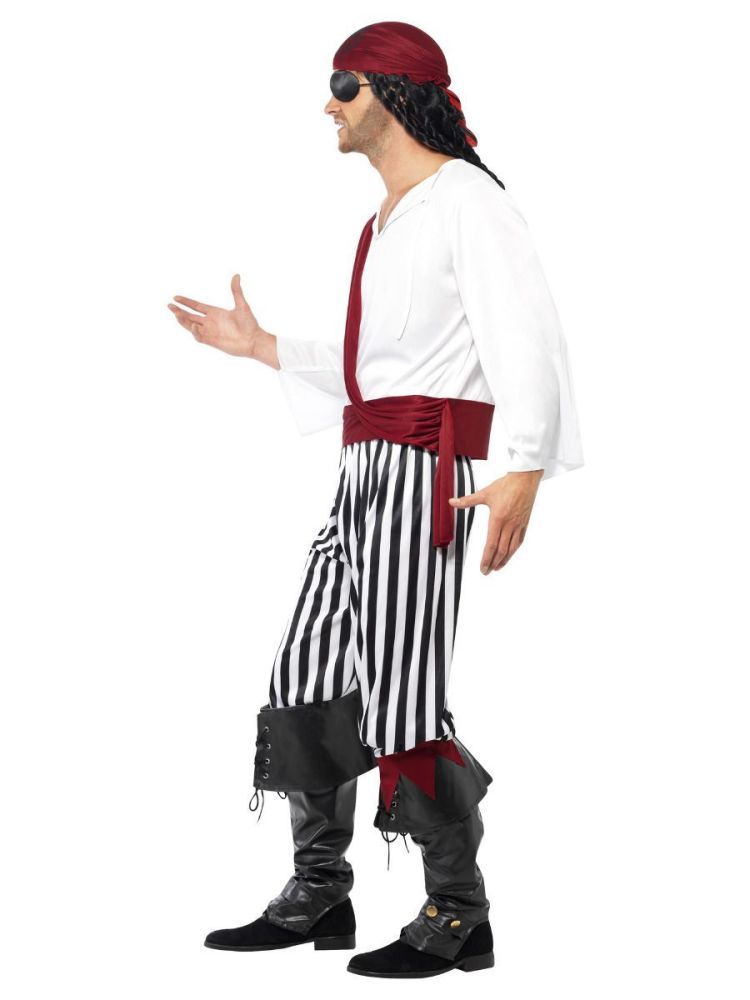 Black & White Pirate Man Costume Adult