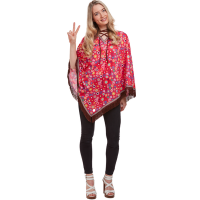 Pink Hippie Poncho Adult