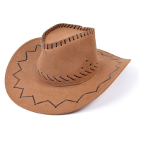 Cowboy Hat Stitched Brown