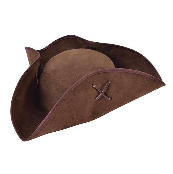 Pirate Tricorn Suede Brown