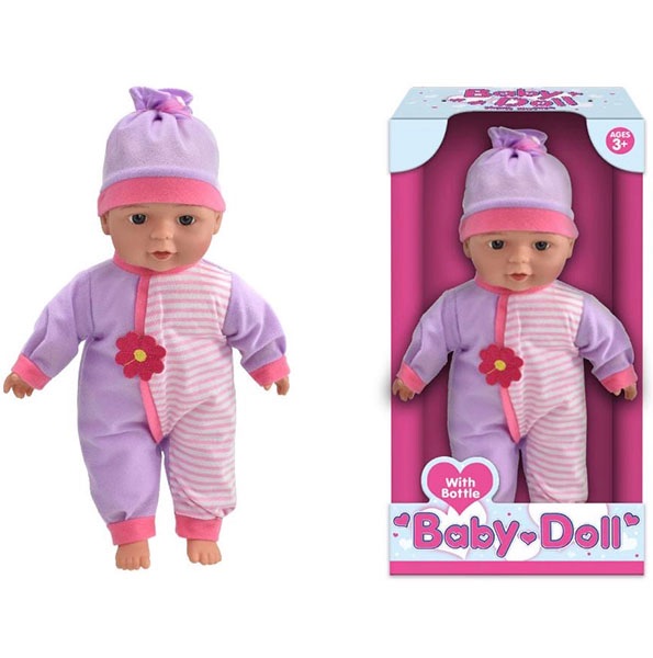 13” Vinyl Baby Doll With Bottle