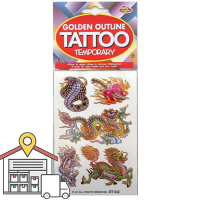 Oriental Golden Outline Temporary Tattoo WAREHOUSE