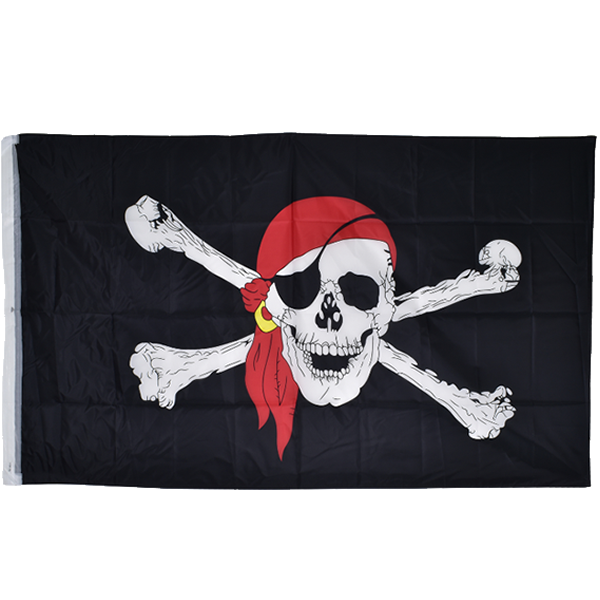 Pirate Jolly Roger With Bandana Flag