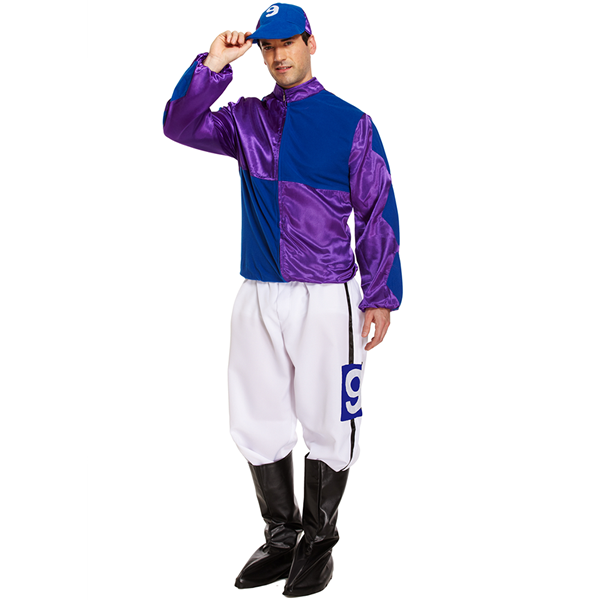 Jockey Purple / Blue Adult Costume