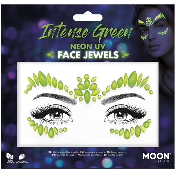 Intense Green Neon UV Face Jewels