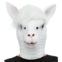 White Llama Latex Mask
