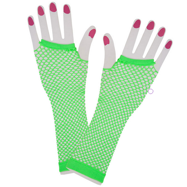 80's Fishnet Gloves Green