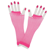 80's Fishnet Gloves Pink