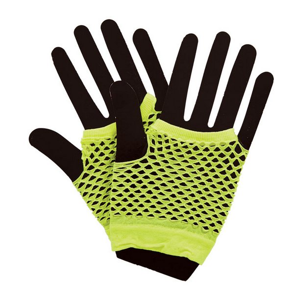 80's Short Net Gloves Yellow