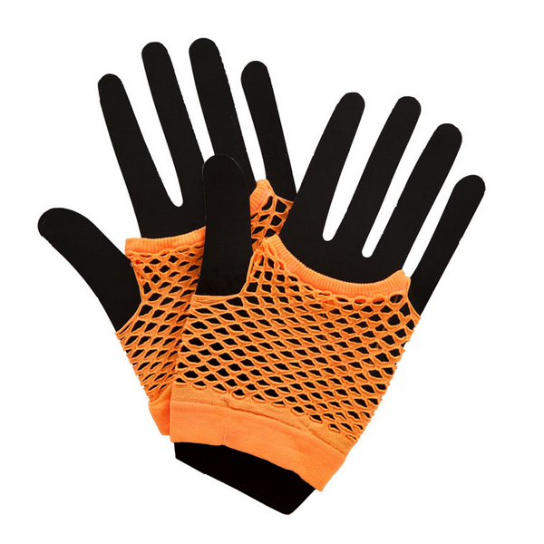 80's Short Net Gloves Orange