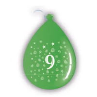 Age 9 Latex Balloons Assorted (15 Pack)