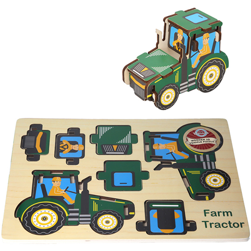Wooden 3D Farm Tractor