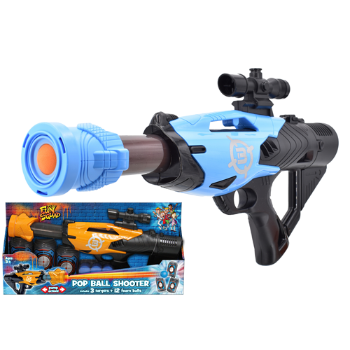 Pop Ball Shooter With Can Targets