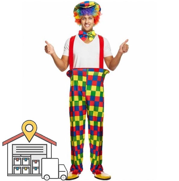 Rainbow Clown Adult Costume WAREHOUSE
