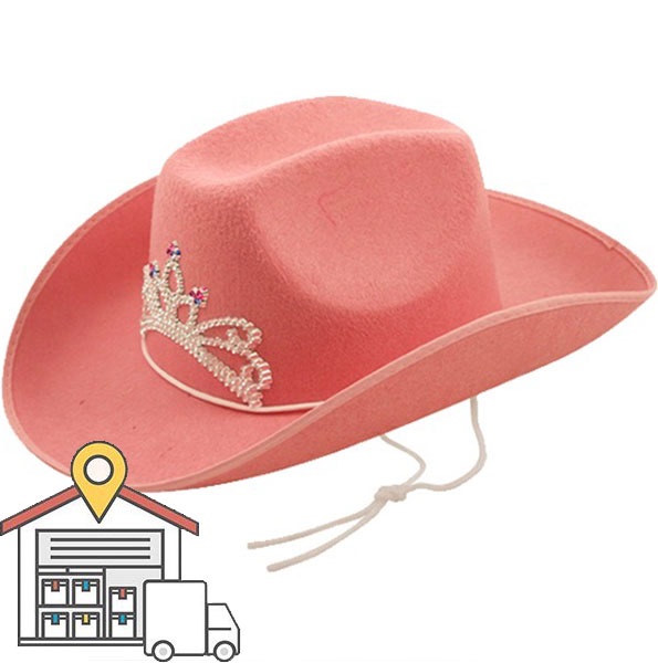 Pink Cowboy Hat With Tiara WAREHOUSE