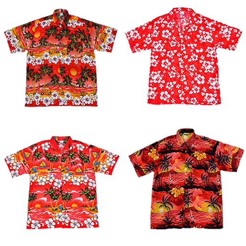 Hawaiian Shirt Red Assorted