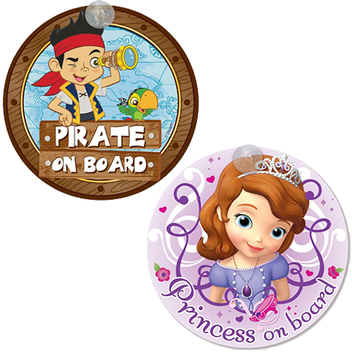 Disney Princess / Pirate On Board Car Sign
