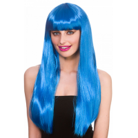 Fantasy Wig With Fringe Blue